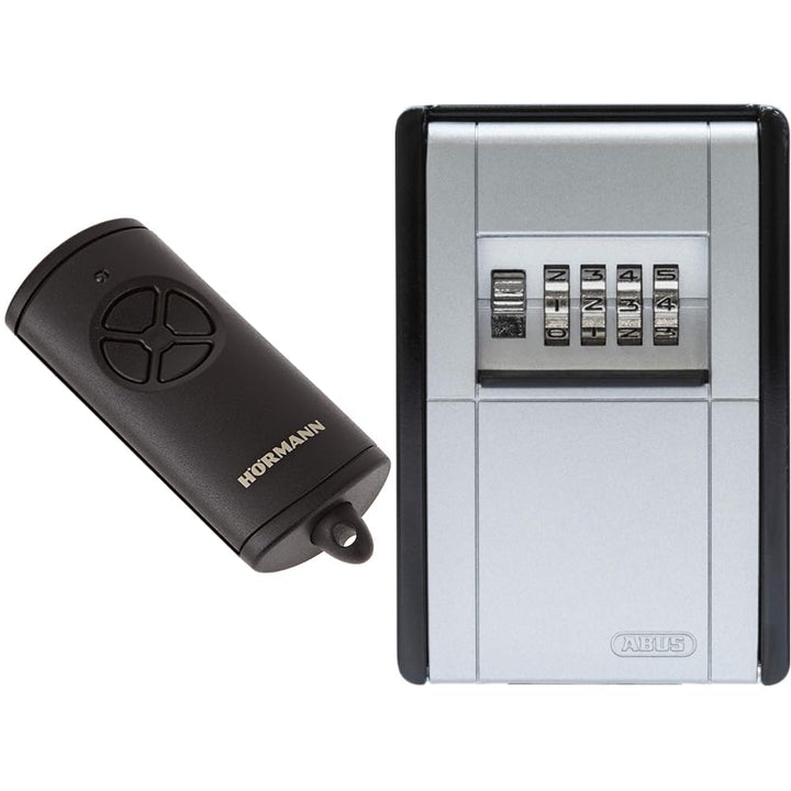 Hörmann Handsender HSE4 BS mit 4 Tastenfunktionen & ABUS KeyGarage 787 - Schlüsselbox zur Wandmontag
