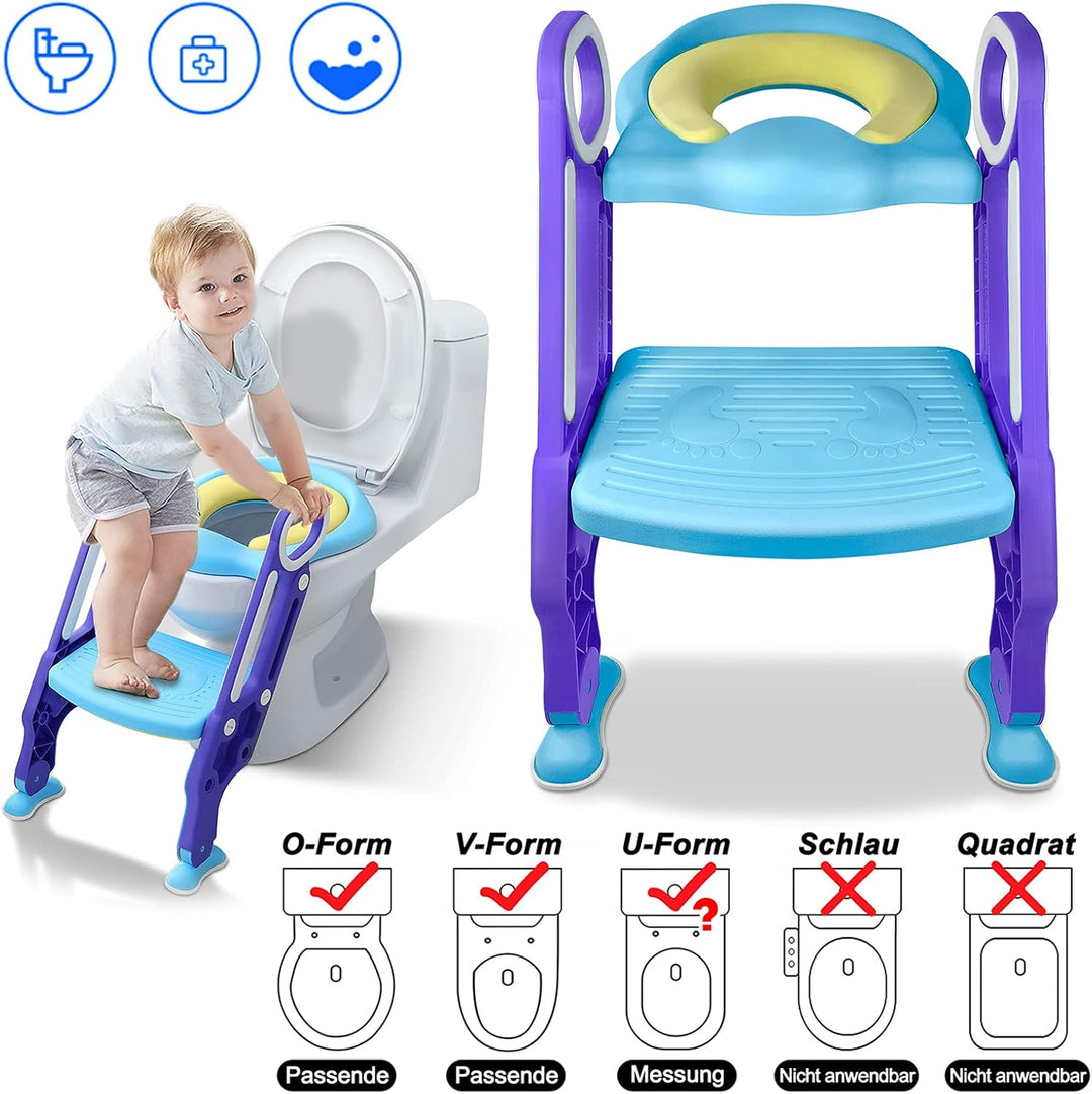 FIVMEN Faltbare Töpfchen Trainer für Kinder Toilettensitze mit Trittschemel Treppen Baby Lerntöpfche
