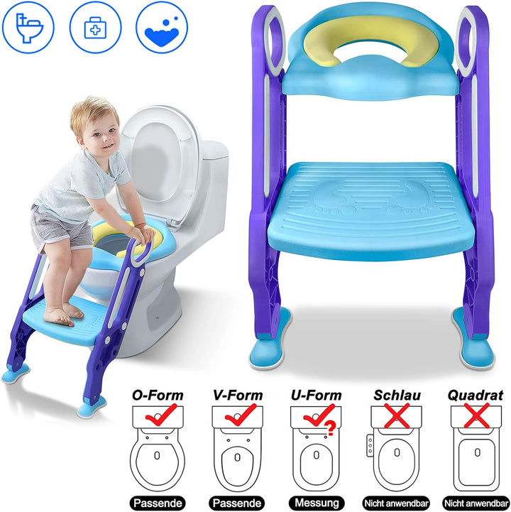 FIVMEN Faltbare Töpfchen Trainer für Kinder Toilettensitze mit Trittschemel Treppen Baby Lerntöpfche