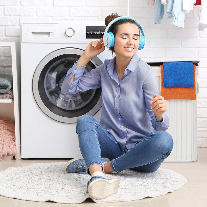 Relaxdays Wäschekorb Bambus, rechteckiger Wäschesortierer, 2 Fächer, mit Klappdeckel, platzsparend f
