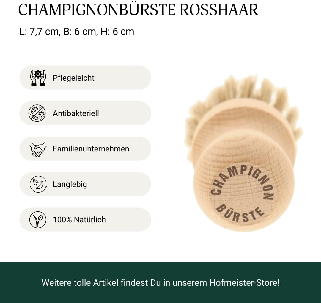 HOFMEISTER Champignongbürste, Pilzbürste – zur sanften Reinigung von Pilzen oder Gemüse, aus weichem