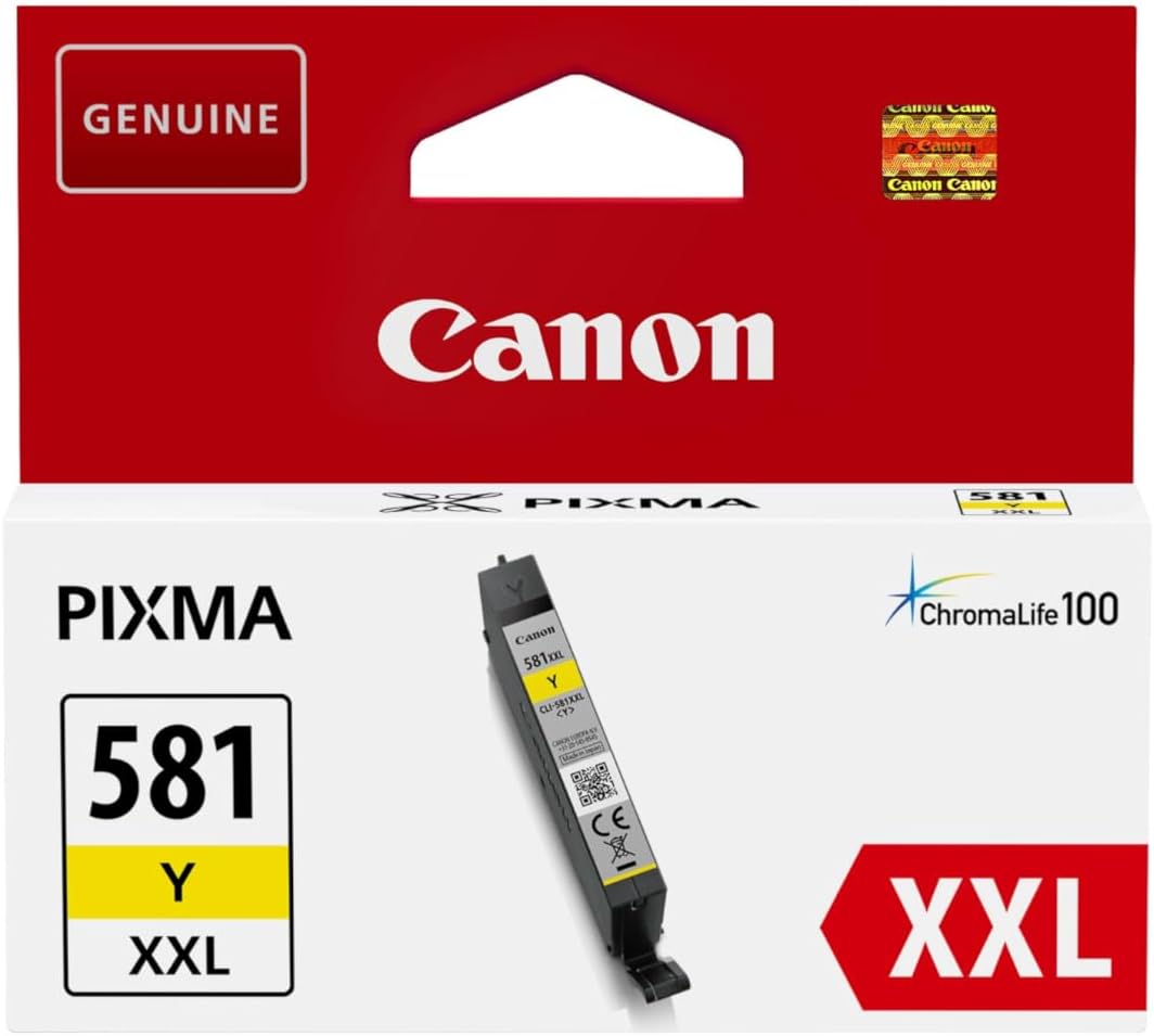 Canon CLI-581 XXL Tintentank - Y Gelb, sehr hohe Reichweite 11,7 ml für PIXMA Tintenstrahldrucker OR