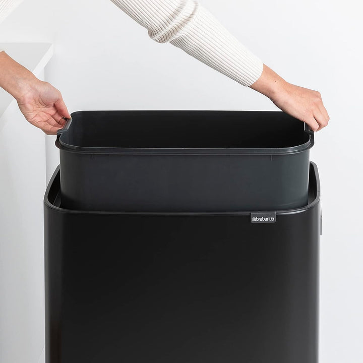 Brabantia Bo Touch Bin HI – 1 x 60L Inneneimer (mattschwarz) Abfall-/Recycling-Kücheneimer mit herau