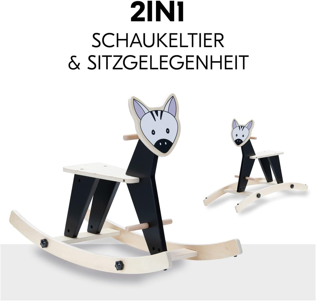 hauck Schaukeltier für Kleinkinder Rock N Swing ab 18 Monate bis 50 kg, Schaukelpferd Holz (FSC® Zer