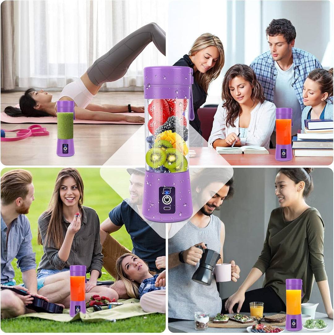 MIAOKE Tragbarer Mixer, Persönlicher Mini-Saftmixer mit Sechs Klingen in 3D, über USB aufladbar, Ent