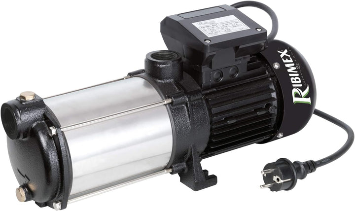 Ribimex PRMCA5PRO Oberflächenpumpe Pro, 5 Turbinen, 1450 W, schwarz/silber, 19 x 14 x 44 cm, 5 Turbi