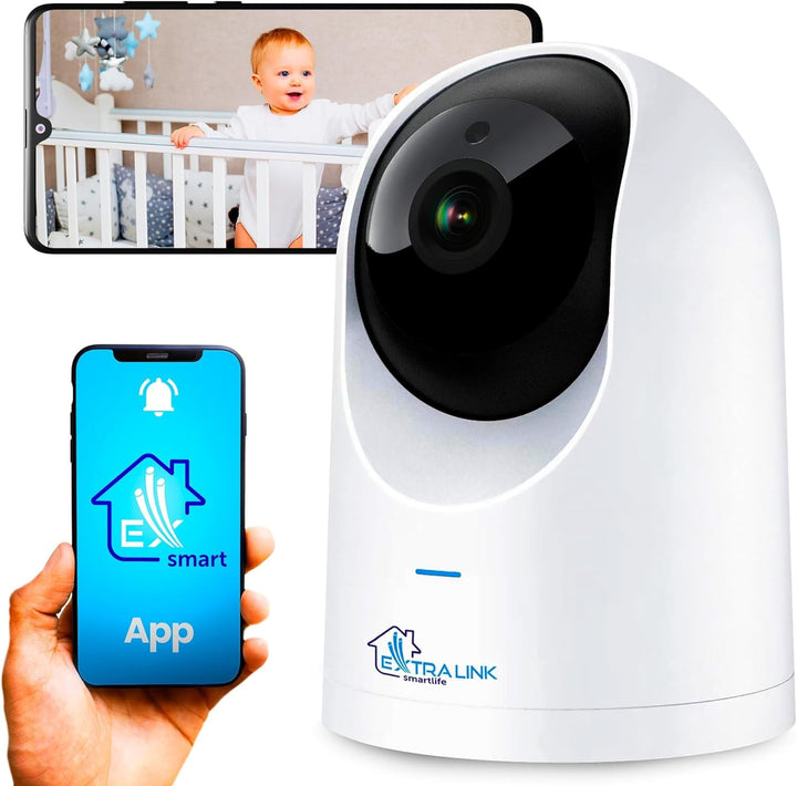 EXTRALINK Smart Life HomeEye Überwachungskamera innen, Kamera IP, PTZ drahtlose Kamera, 4MP, 360° Si