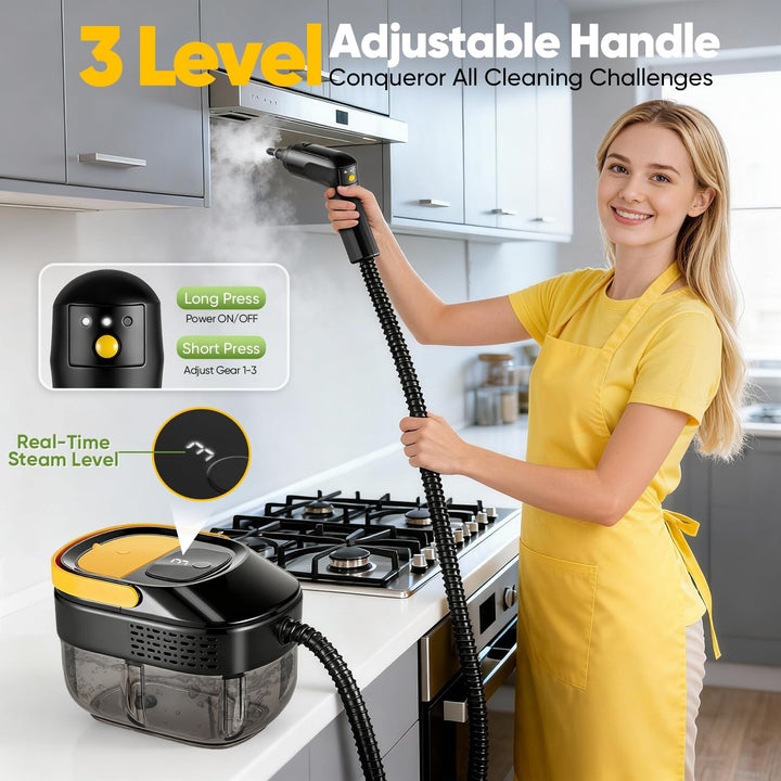 17-IN-1 Dampfreiniger Handgerät für Haushalt und Auto | 10 s Aufheizzeit, 1600 ml Tank, 3 Dampfstufe