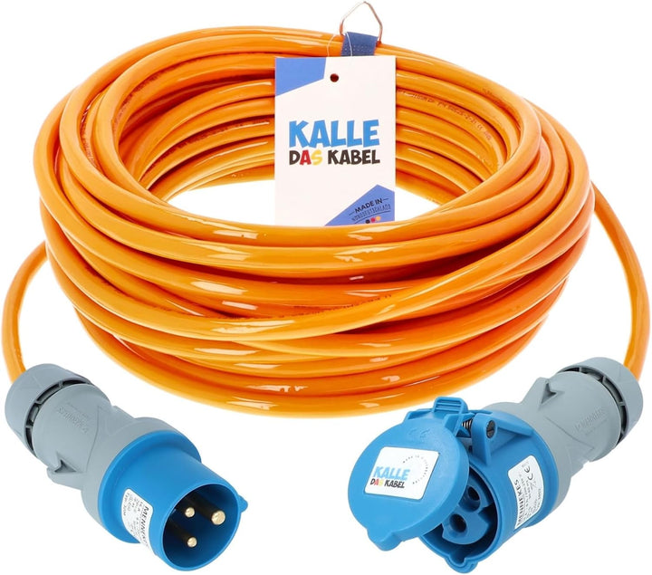 KALLE DAS KABEL CEE Verlängerung KALLE Blue SIGNAL 2,5mm² Industrie Bau Boot Womo Camping Vollpur-Pr