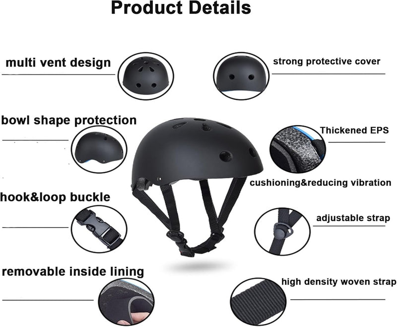 SANON Vollständige Schutzausrüstung Set, 7 Stück Erwachsene Helm Knie Ellenbogen Pads Handgelenkschu