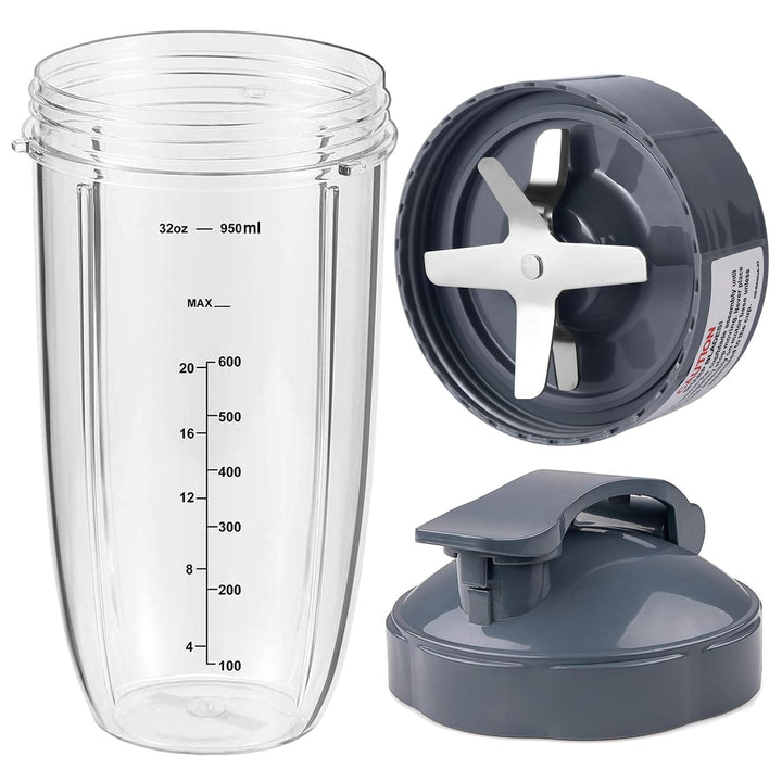 Ersatzteile Zubehör für Nutribullet Mixer, Extraktor Klinge und 950ml Becher mit Flip-Top Becherdeck