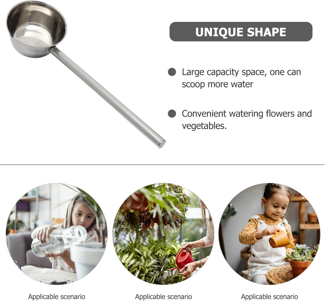 HEMOTON Wasserschaufel Metall Aufgusskelle Edelstahl Wasserpfanne mit Langer Griff Retro Wasserlöffe