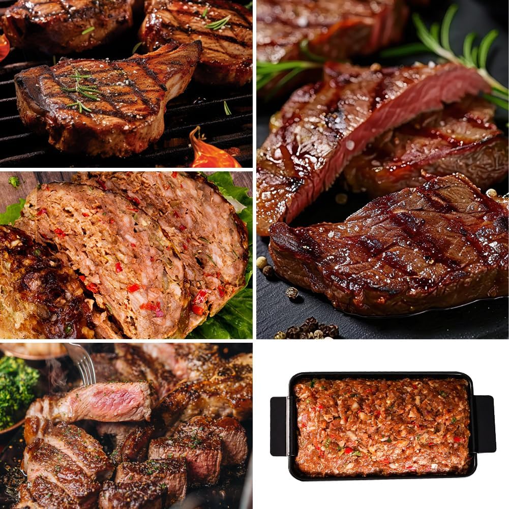 Hackbratenform mit Ablaufschale, Antihaftbeschichtete Backform Premium Antihaft Fleisch Kastenform m