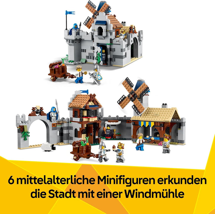 LEGO Creator Ritterburg im Mittelalter - 3-in-1-Bauset - Spielzeug Ritterburg - Umwandelbar in Ritte