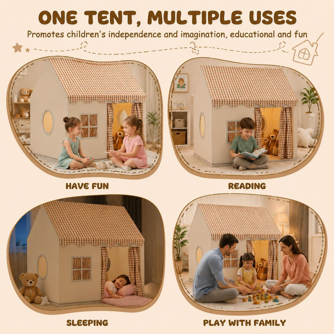 Kinderzelt, Spielhaus Kinder Indoor, Weicher und Bequemer Stoff, Kinder Bettzelt, Kinderspielzelt, P