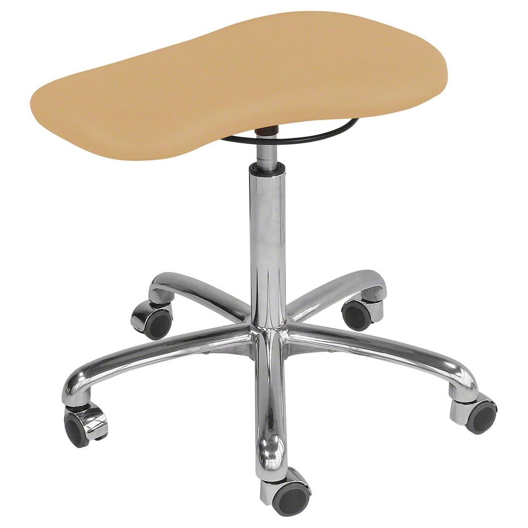 Sport-Tec Therapiehocker Exklusiv mit Polster und Rollen, Praxishocker, Rollhocker Beige, Beige