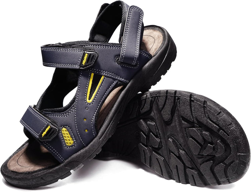 JOMIX Sommer Athletische Sandalen Herren Klettverschluss Anti-Rutsch Wandersandalen Outdoor Strand R