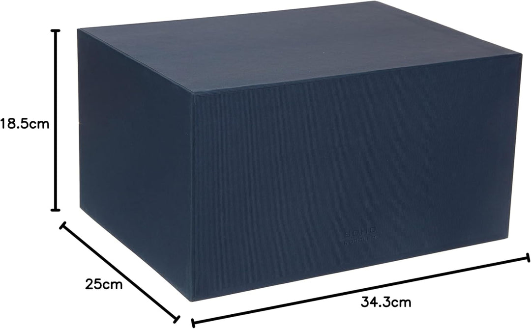 Rössler 1524452903 - S.O.H.O. 3er Schubladenbox für DIN A4, mit Griffloch, navy, Navy