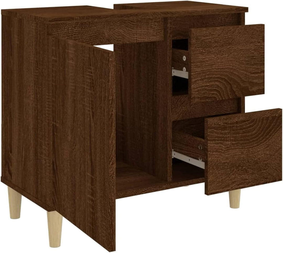 Tidyard Waschbeckenunterschrank, Unterschrank, Waschtischunterschrank, Badezimmerschrank mit 2 Schub