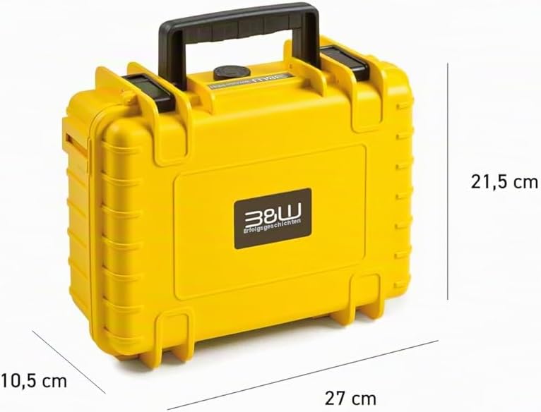 B&W Transportkoffer Outdoor - Typ 1000 - Gelb mit variabler Facheinteilung - Wasserdicht nach IP67 Z