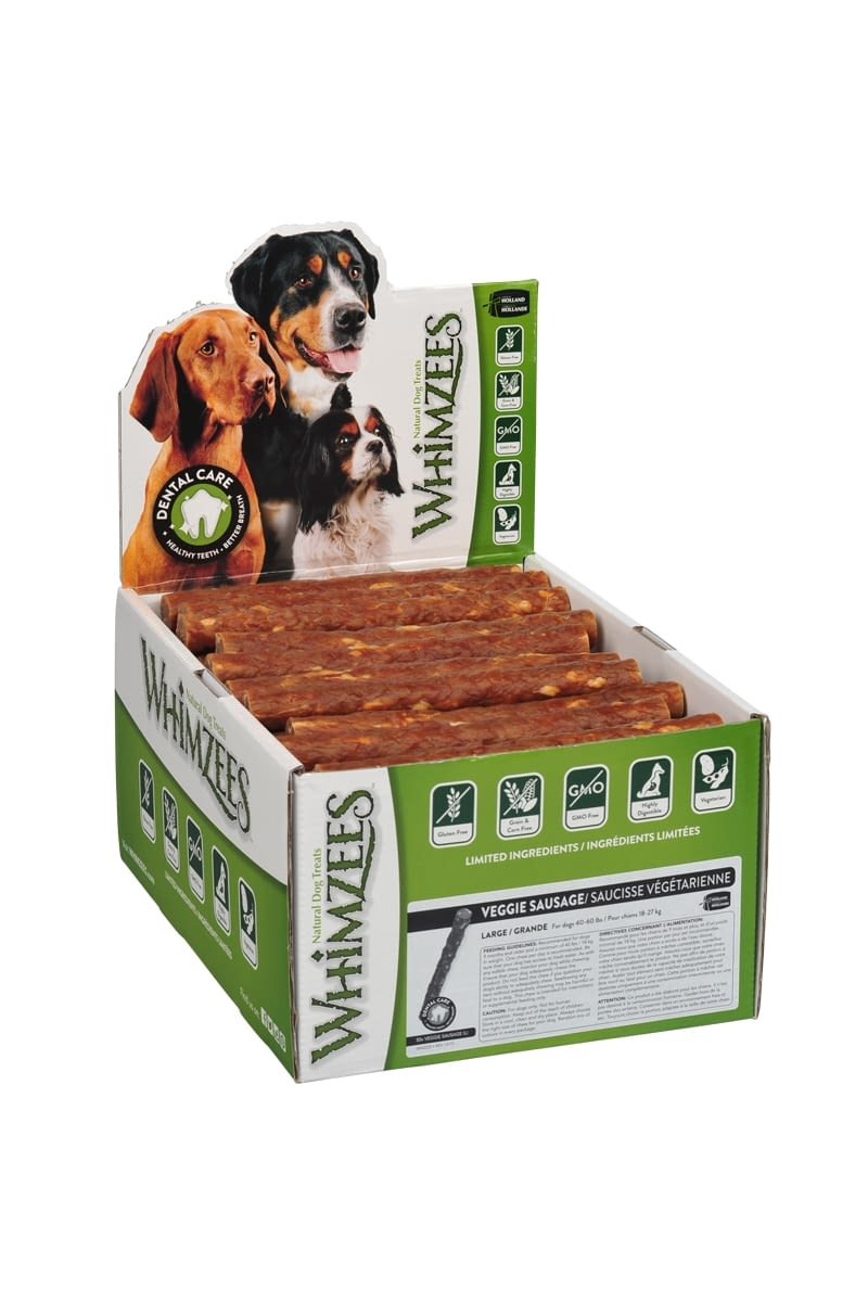 WHIMZEES Natural Dental Hundeleckerlis Veggie Wurst, gross, 1 x 50