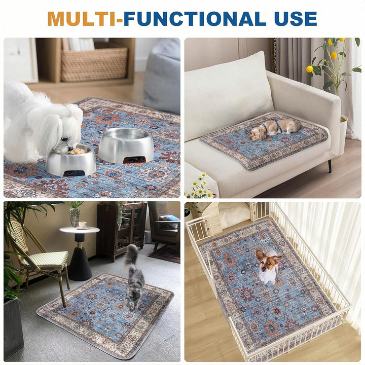 Waschbar Haustier-Urinunterlage, 2 Pack Wiederverwendbare Welpenunterlagen Matte für Hunde (Pattern