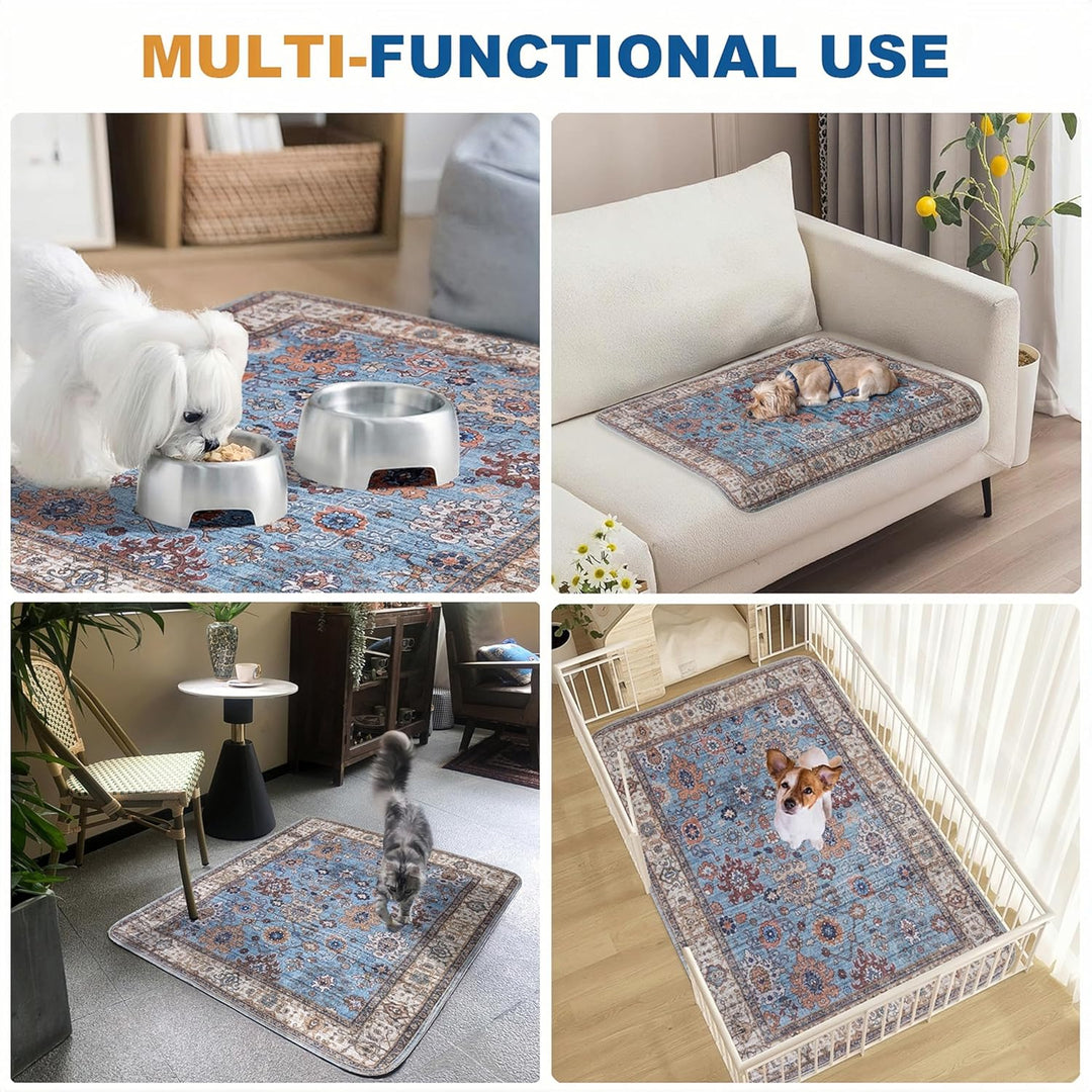 Waschbar Haustier-Urinunterlage, 2 Pack Wiederverwendbare Welpenunterlagen Matte für Hunde (Pattern