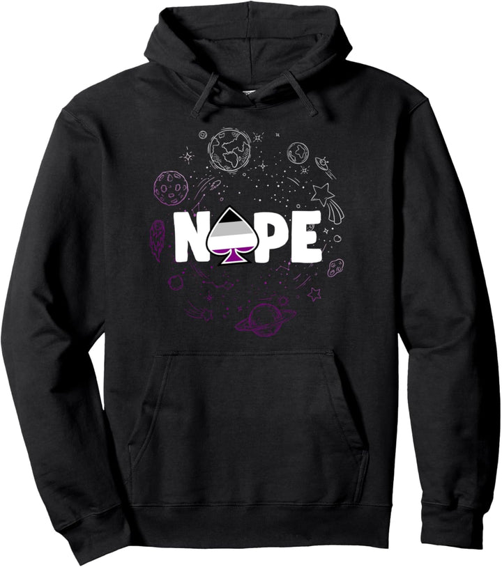 Nö Lustig Nett Trendy Asexual Pride Space Galaxy Planet Pullover Hoodie