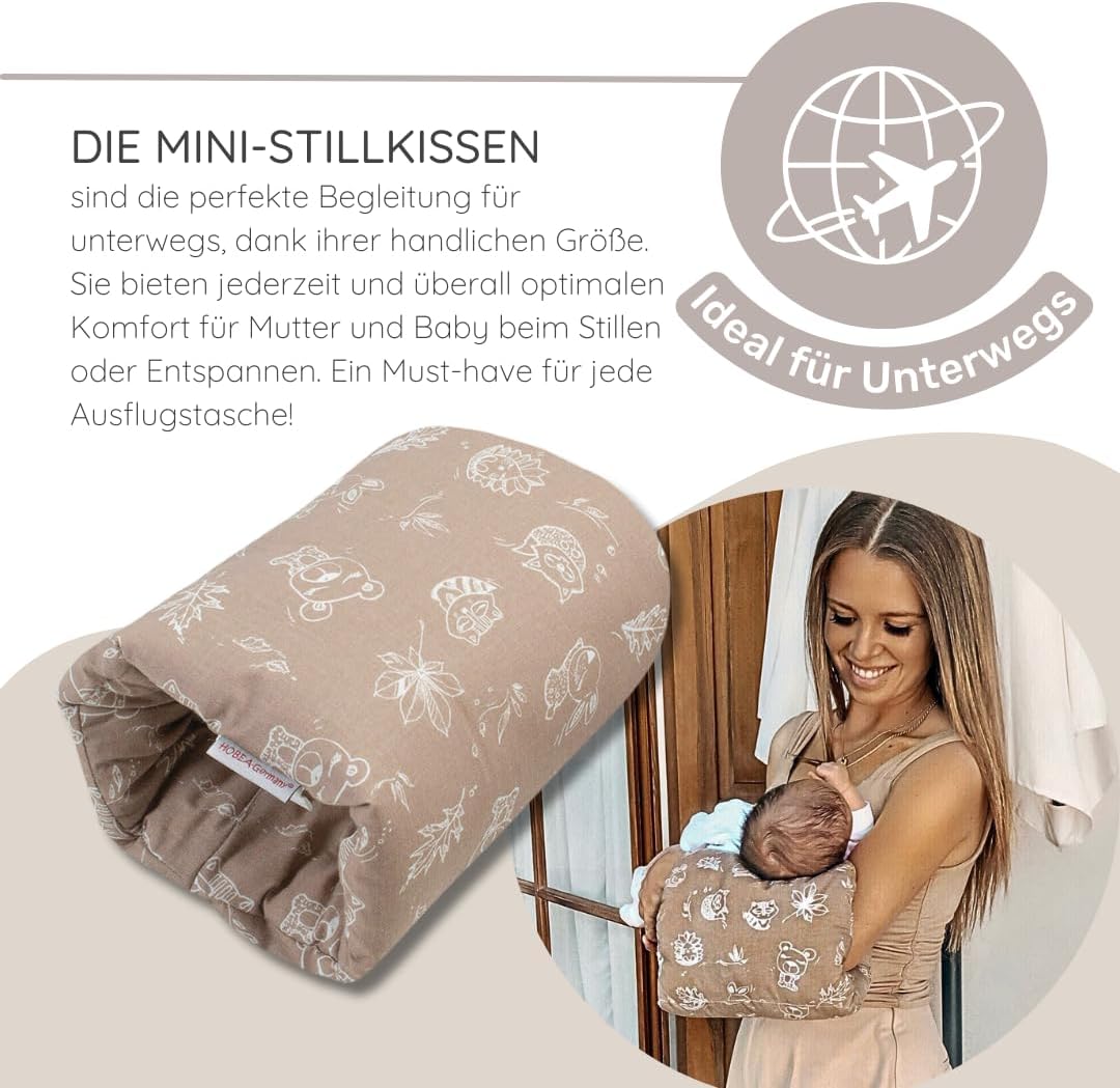 HOBEA-Germany Ministillkissen Arm-Stillkissen kleines Stillkissen für unterwegs Stillmuff Reisestill
