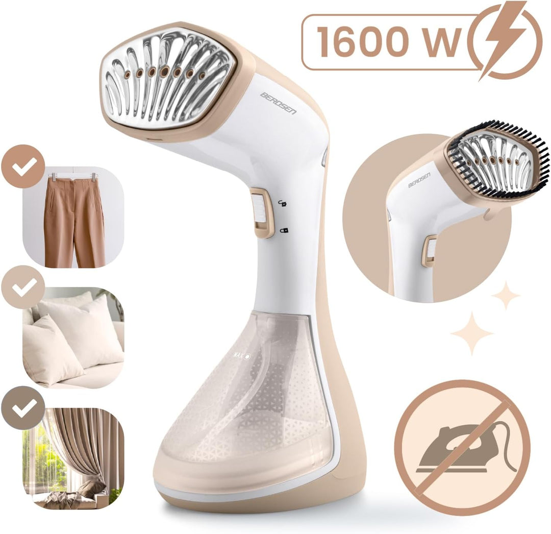 Berdsen Dampfglätter 1600W - Dampfbügeleisen Steamer - Dampfstoss 26 g/min - 230 ml Wassertank - Auf