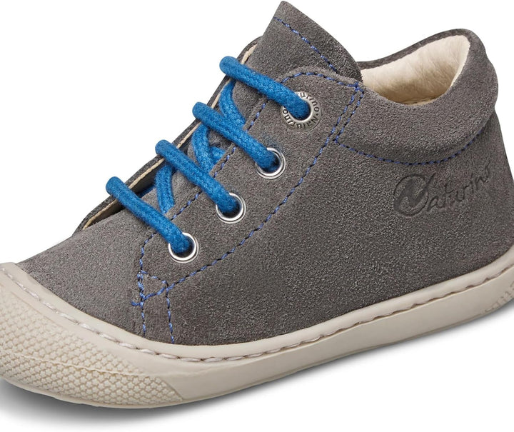 Naturino Lauflernschuhe aus Leder mit Wollfutter 19 EU Anthrazit Blau, 19 EU Anthrazit Blau