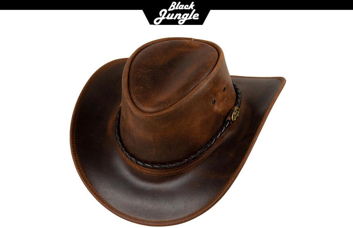 Black Jungle Kimbolton Lederhut, Westernhut, Australienhut, Cowboyhut M Ocker, M Ocker