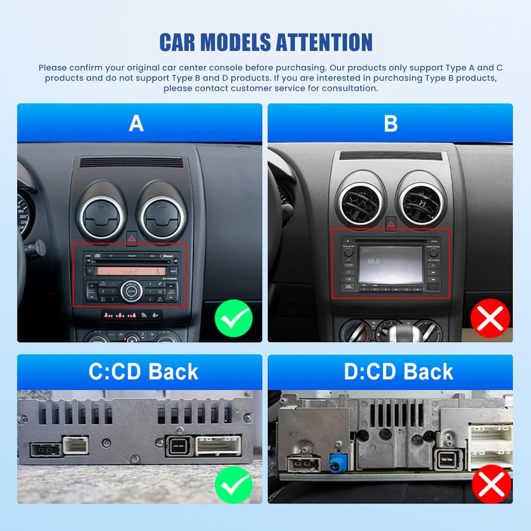 [4G+128G] Inefala Android 15 Autoradio für Nissan Qashqai J10 2006-2016 mit Wireless Carplay Android