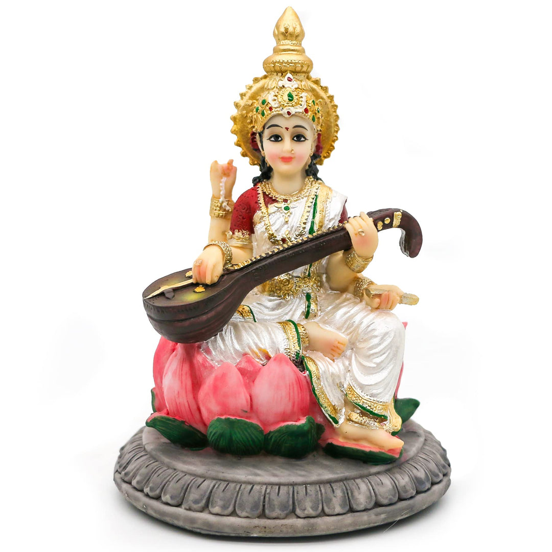 Hinduistische Göttin Saraswati Idol Statue – 13 cm H Saraswati Statue indische spirituelle Kultur Sk