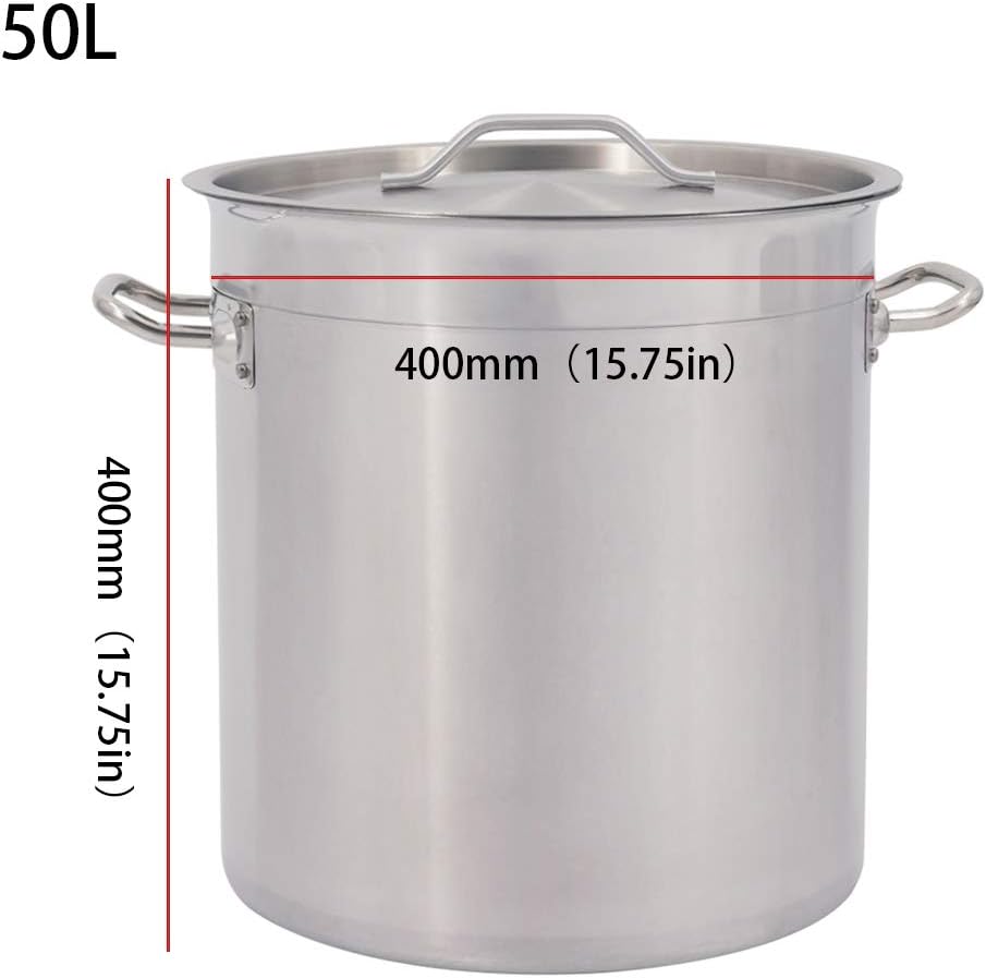 Taimiko Fleischtopf für Catering, aus Edelstahl, Durchmesser 40 cm, Höhe 40 cm, mit Deckel (50 l), 4