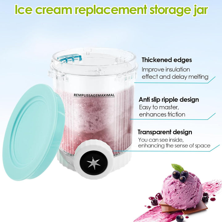 4 Stück Behälter für Ninja Creami Pints,450 ml Eisbehälter für Ninja Swirl NC700/NC701 Serie, Eiscre