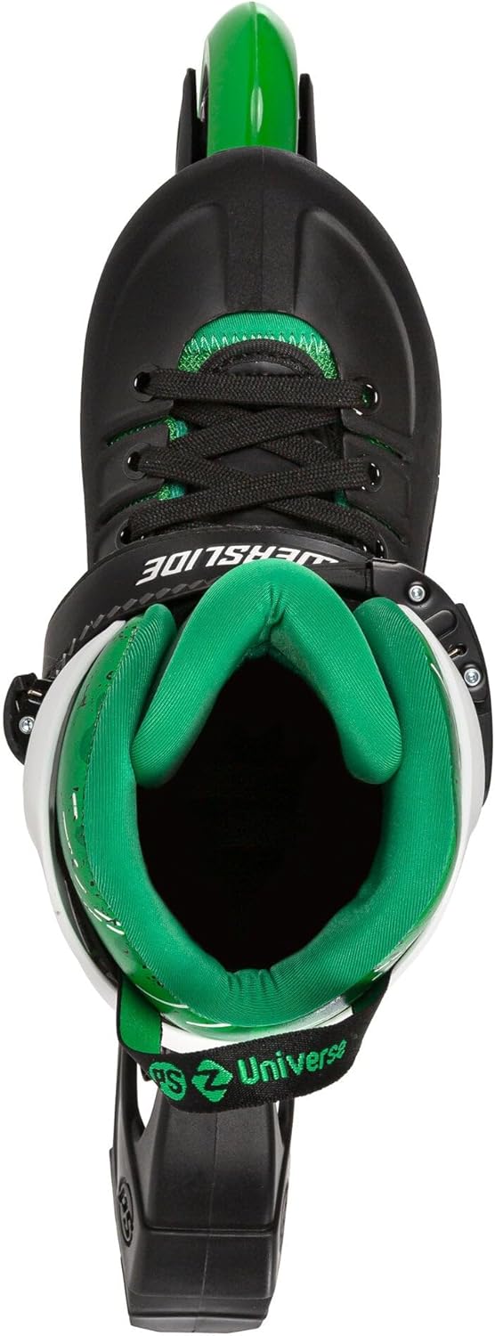 Powerslide Inline Skates Universe 4W Green, grössenverstellbar, Grün für Kinder, ABEC 7 Kugellager,