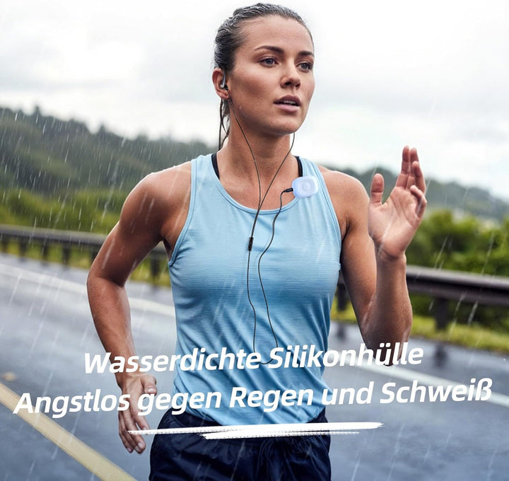 AGPTEK Mini Clip 64GB MP3 Player mit Bügel-Kopfhörer und Silikon Hülle, Leichter Sport Musik Player