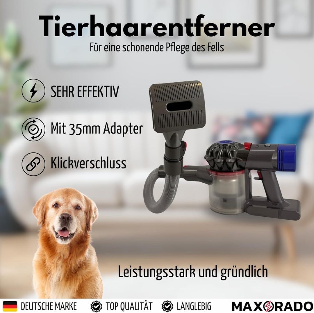 Tierhaarentferner mit Schlauch Staubsauger Aufsatz Fellbürste passend für Dyson V6 V7 V8 V11 V15 für