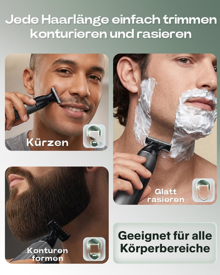 Intimrasierer Mann, Prettywill All-in-One Bodygroomer & Körperrasierer Herren mit Magnet-Scherkopf &
