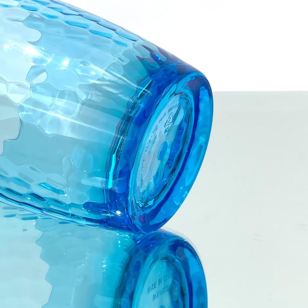 Grosse Acrylgläser, 740 ml, Kunststoffbecher, Set mit 6 transparenten Farben, gehämmerter Stil, BPA-