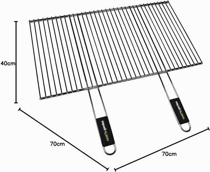 Cook'in garden - Zuschneidbarer Grill aus verchromtem Stahl - Ideal für Grill - Soft-Touch-Griffe -