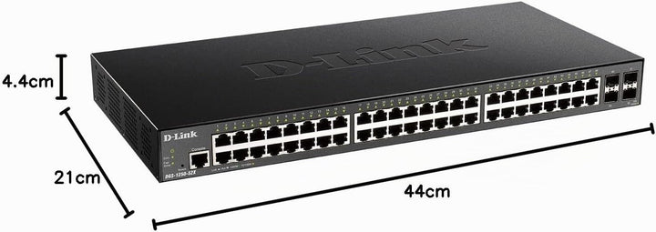 D-Link DGS-1250-52X/E, 52-Port Layer 2/3 Smart Managed Gigabit Switch (48x BaseT Port, 4 x 10G SFP+