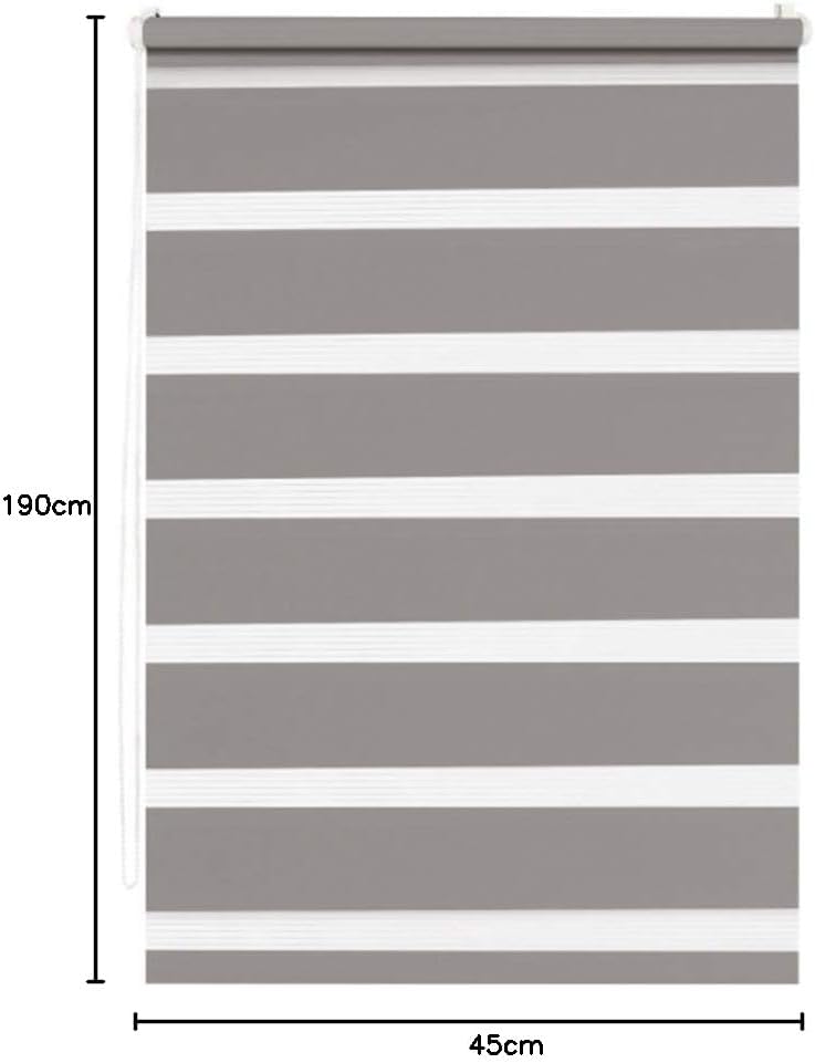 Madecostore Doppelrollo Tag Nacht – Taupe – L 45 x H 190 cm – Befestigung mit oder ohne Bohren – pas