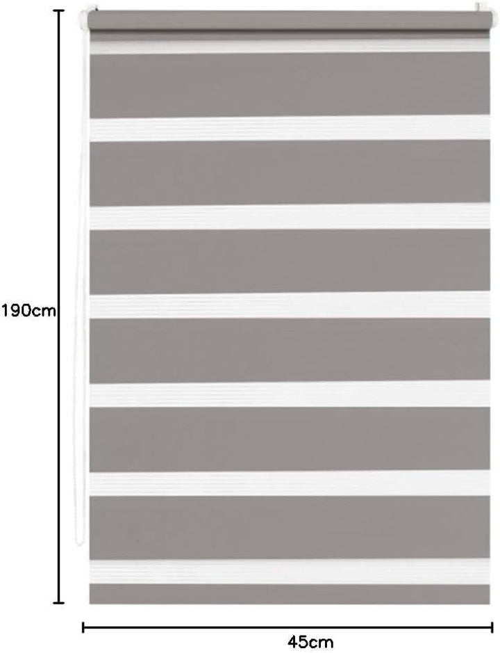 Madecostore Doppelrollo Tag Nacht – Taupe – L 45 x H 190 cm – Befestigung mit oder ohne Bohren – pas