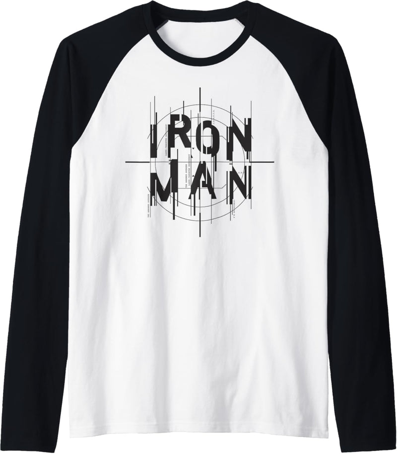 Marvel Avengers Iron Man Glitch Text Raglan