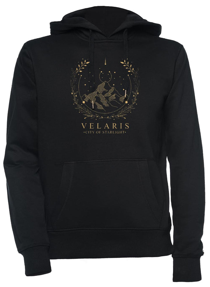 Luxogo Vintage Velaris Unisex Schwarz Kapuzenpullover Herren Damen Unisex Black Hoodie Men's Women's