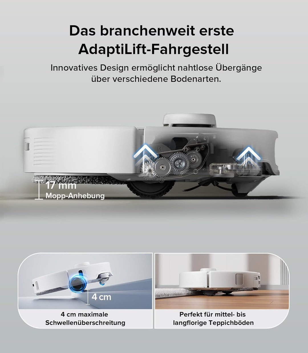 roborock Qrevo Edge Saugroboter mit Wischfunktion, Dual Anti-Tangle-System, AdaptiLift Chassis, 18.5