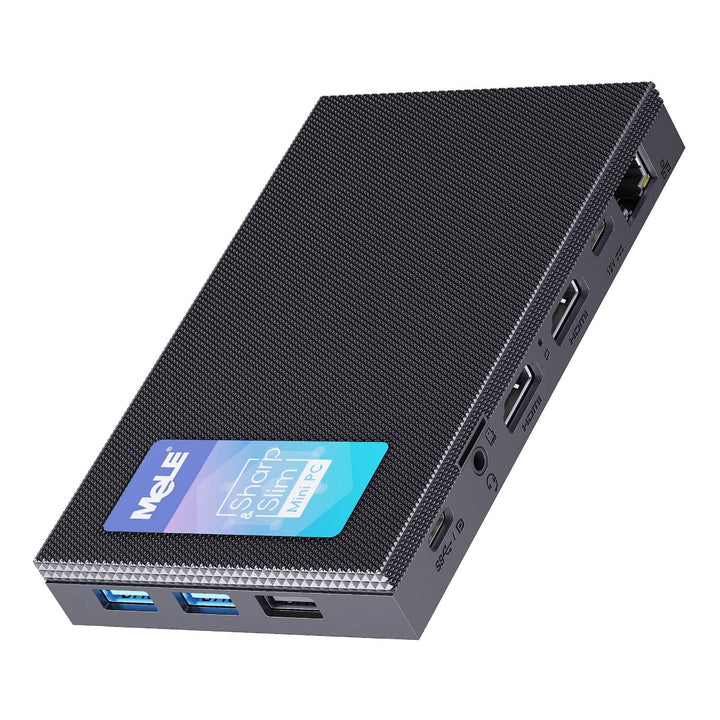 MeLE Mini PC Lüfterloser Quieter4C N150(4C/4T, bis zu 3.6Ghz) USB-C Display 8GB LPDDR4 128GB Speiche
