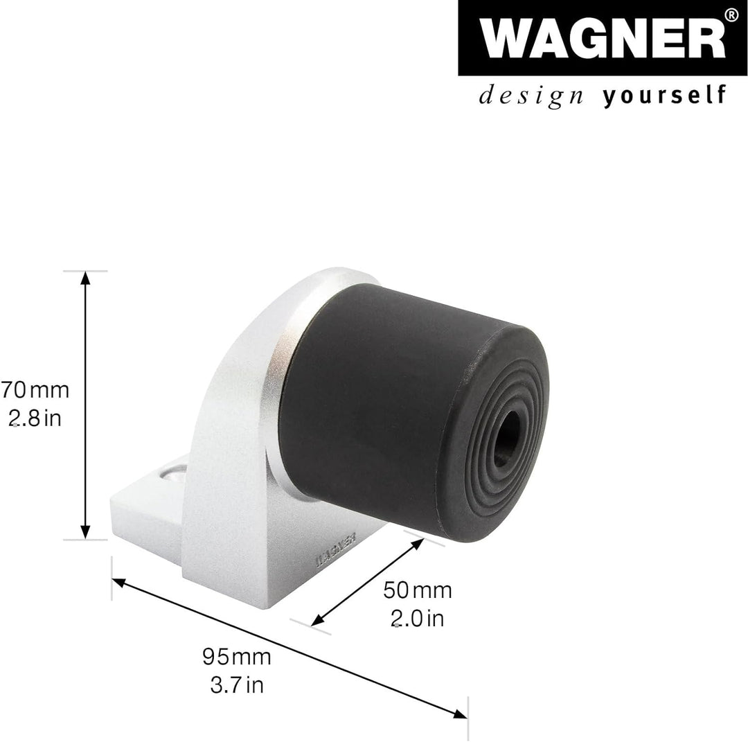 WAGNER Bodentürstopper BACK DOOR - 95 x 50 x 70 mm, Zinkdruckguss in Aluminium-Optik, Puffer thermop